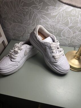 Nike Women’s White Low-Top Sneakers with Subtle Off-White Swoosh